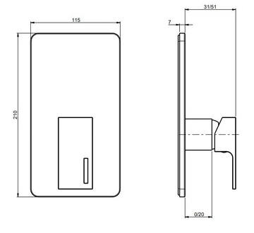 VITA 53521A - Single handle shower mixer with plate by Rubinetterie Frattini - view 3